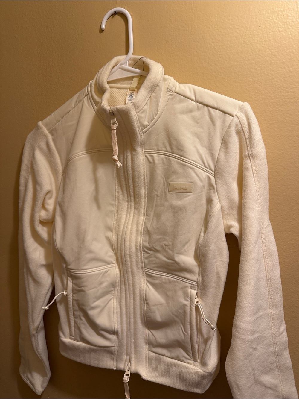 SKIMS Cream Full-Zip Teddy Jacket